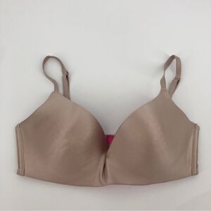 PINK Victorias Secret V-Neck Push-Up Bra 34D Nude‎ Beige